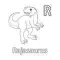 Rajasaurus Alphabet Dinosaur ABC Coloring Page R