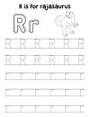 Rajasaurus Dinosaur Tracing Letter ABC Coloring R