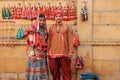 Rajasthani couple dressed up in traditional costume