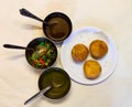 Rajasthani fast food kachori with chutney Royalty Free Stock Photo