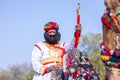 Rajasthani male on camel during bikaner camel festival