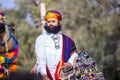 Rajasthani male on camel during bikaner camel festival