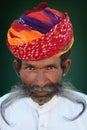 Rajasthani man with traditional turban, India Royalty Free Stock Photo