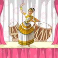 Rajasthani Puppet doing Mohiniattam classical dance of Kerala, India