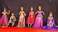 Rajasthani dolls used for puppet show on stage at Rajasthan India