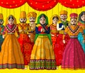 Rajasthani Puppet in Indian art style