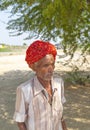 A Rajasthani tribal man wearing