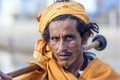 A Rajasthani tribal man wearing