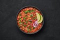 Rajma Masala Curry in black bowl on dark slate table top. Red Kidney Bean Dal is indian cuisine vegetarian dish Royalty Free Stock Photo