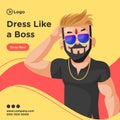 Dress like a boss of banner design