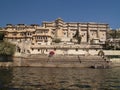 Rajput style City Palace by Lake Pichola Royalty Free Stock Photo