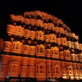 Rajputana Jaipur hawamahal night India Royalty Free Stock Photo