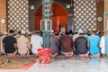 RAJSHAHI, BANGLADESH - NOVEMBER 10, 2016: Muslims pray in a mosque in Rajshahi, Banglade