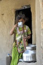 Rajasthani Village Girl Drinking Water
