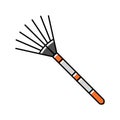 rake garden tool color icon vector illustration