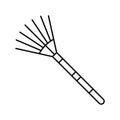 rake garden tool line icon vector illustration
