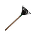 Rake gardening,tool vector illustration Royalty Free Stock Photo