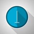 Rake, gradening tool symbol, flat design vector blue icon with long shadow