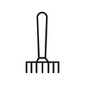 Rake icon vector isolated on white background, Rake sign , linear symbol and stroke design elements in outline style Royalty Free Stock Photo