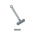 Rake line icon. Monochrome simple Rake outline icon for templates, web design and infographics Royalty Free Stock Photo