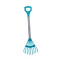 Rake on a long handle. Vector illustration on a white background.