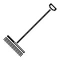 Rake - raker icon, vector illustration, black sign on isolated background