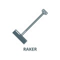 Rake,raker vector line icon, linear concept, outline sign, symbol