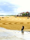 Raked beach, Bridlington, Yorkshire. Royalty Free Stock Photo