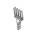 rakes farmer accessory isometric icon vector illustration