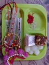 Rakhi Celebration, Indian thali decorations