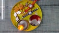 Rakhi, sweets and Diya on Rakshabandhan eve Royalty Free Stock Photo