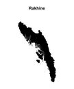 Rakhine outline map Royalty Free Stock Photo
