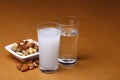 Raki and water with dried fruit