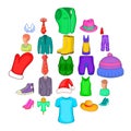 Rakish icons set, cartoon style Royalty Free Stock Photo