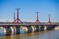 Rakoczi bridge pillars from Budapest Royalty Free Stock Photo