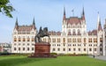 Rakoczi Ferenc monument in front of Hungarian Parliament Building, Budapest, Hungary Royalty Free Stock Photo