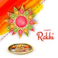 Raksha Bandhan celebration background with beautiful rakhi wris