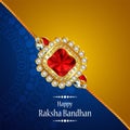 Raksha bandhan indian festival celebration greeting card with rakhi