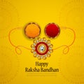 Raksha bandhan indian festival with kumkum and crystal rakhi