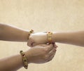 raksha Bandhan A sister is binding rakhi on her brother s hand on the occasion of raksha Bandhan Royalty Free Stock Photo