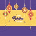 Raksha bandhan, traditional indian wristband collection banner