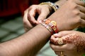 Rakshabandhan, Sister tie Rakhi as symbol of intense love for her brother Royalty Free Stock Photo