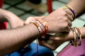 Rakshabandhan, Sister tie Rakhi as symbol of intense love for her brother Royalty Free Stock Photo