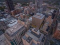 Raleigh downtown at dusk.