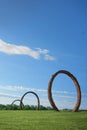 RALEIGH,NC/USA - 4-10-2020: Gyre sculpture by Thomas Sayre, in the museum park at the North Carolina Museum of Art in Raleigh