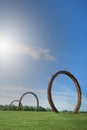 RALEIGH,NC/USA - 4-10-2020: Gyre sculpture by Thomas Sayre, in the museum park at the North Carolina Museum of Art in Raleigh