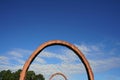 Raleigh, NC - USA - 10-16-2023: Gyre sculpture by Thomas Sayre, in the museum park at the North Carolina Museum of Art in Raleigh