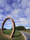 Raleigh, NC - USA - 10-16-2023: Gyre sculpture by Thomas Sayre, in the museum park at the North Carolina Museum of Art in Raleigh