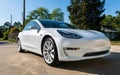 A brand new white Tesla Model 3