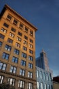 RALEIGH,NC/USA - 10-30-2018: New and old buildings at dusk in do